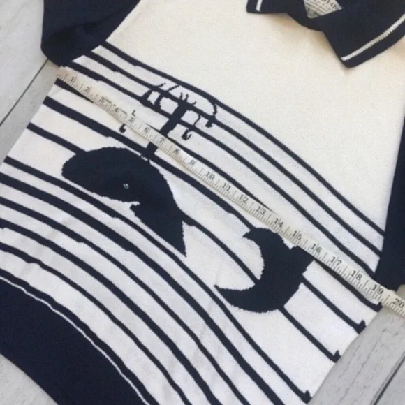 St. John Collection santana knit whale motif collared sweater *shop@iamw…
